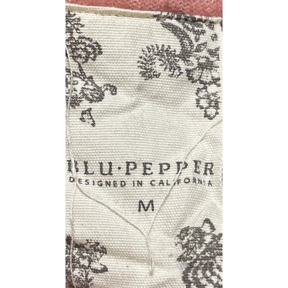 Blu Pepper Striped Top Green Pink Front Tie Size M Medium Long Sleeve - Picture 5 of 6